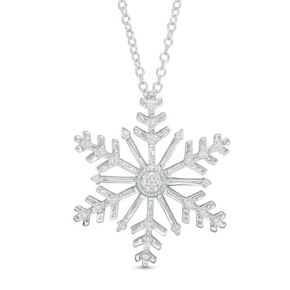 1/10 CT. T.W. Diamond Snowflake Pendant 