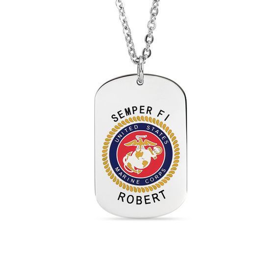Military USMC US Marines Corp Tin Metal Sign w/ Dog Tag Once a Marine Always a 