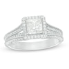 Thumbnail Image 0 of Vera Wang Love Collection 1-1/2 CT. T.W. Princess-Cut Diamond Frame Engagement Ring in 14K White Gold