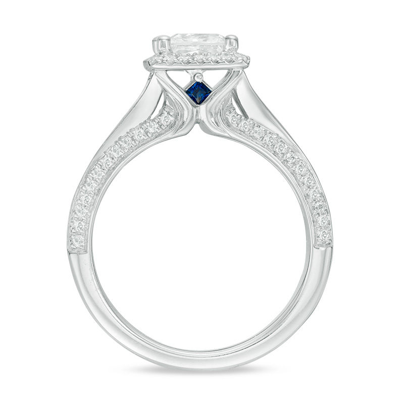 Vera Wang Love Collection 1-1/2 CT. T.W. Princess-Cut Diamond Frame Engagement Ring in 14K White Gold