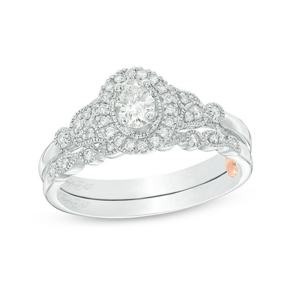 TW Oval Diamond Frame Vintage Style Interlocking TW Oval Diamond Frame Vintage Style Interlocking