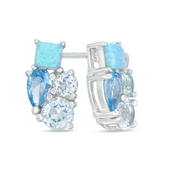 Details about   4.0 Round Solitaire Classic Drop Dangle Royal Blue Topaz Earrings 14k White Gold