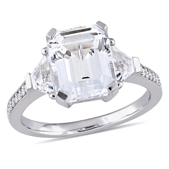Engagement Emerald & Rainbow & White Topaz Gemstone Silver Ring Size 6 7 8 9 