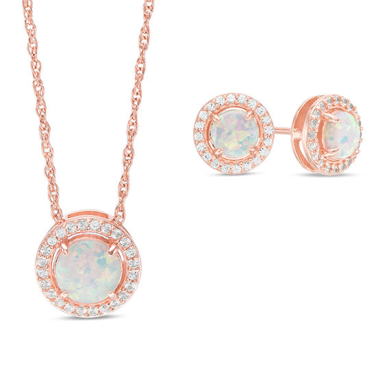 Details about   Round White Fire Opal Crystal Halo Necklace Women Jewelry 14K Rose Gold Plated 