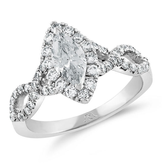 marquise twist engagement ring