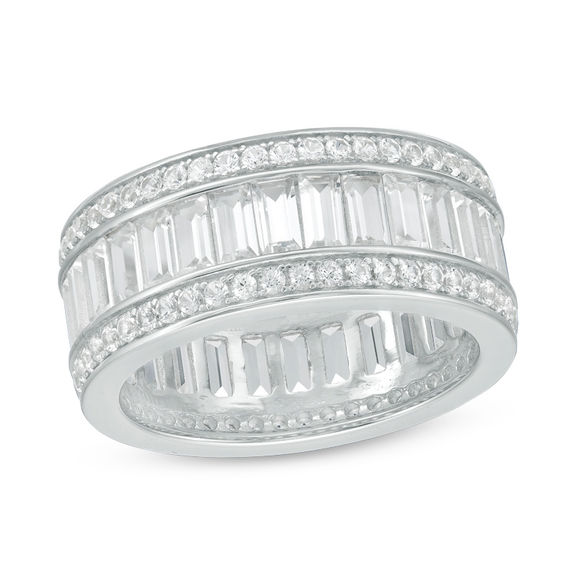 white sapphire band rings