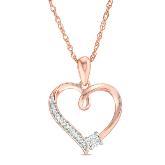 diamond accent heart pendant