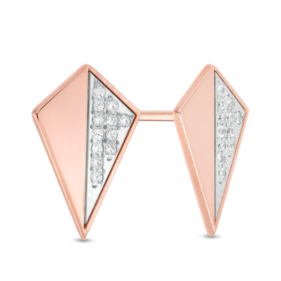 1 15 Ct T W Diamond Laser Cut Kite Shaped Stud Earrings In 10k T W Diamond Laser Cut Kite Shaped Stud Earrings In