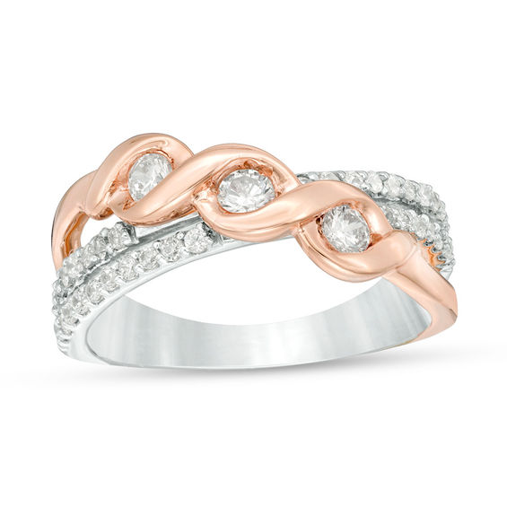 2 stone twist ring