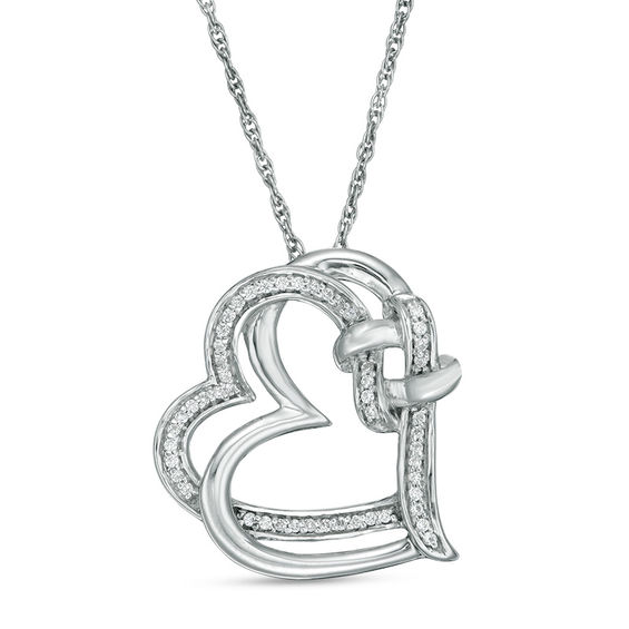 1/10 CT. T.W. Diamond Love Knot Double 