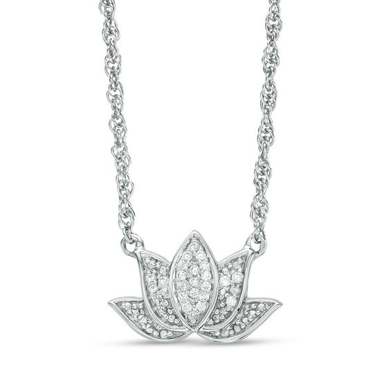 1/15 CT. T.W. Diamond Lotus Flower with 