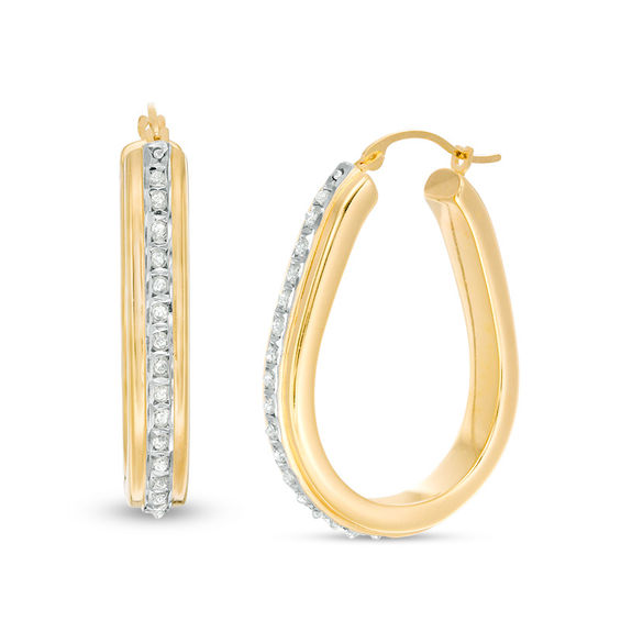 Diamond Fascination Pear Shaped Hoop Earrings In 14k Gold Hoops Diamond Fascination Pear Shaped Hoop Earrings In 14k Gold