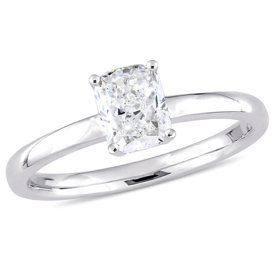 2.50 CT Elongated Cushion Cut Diamond Solitaire Engagement Ring 14k White Gold 