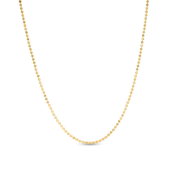 Ladies' 1.2mm Diamond-Cut Bead Chain Necklace in 14K Gold - 18