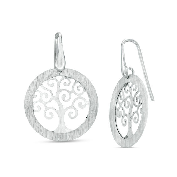 brushed sterling silver earrings Simple sterling drop earrings wire dangle earrings modern drop earrings