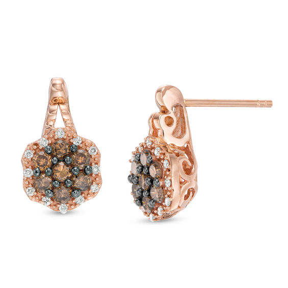 Le Vian Chocolate Diamonds 1 2 Ct T W Composite Diamond Frame Le Vian Chocolate Diamonds 1 2 Ct T W Composite Diamond Frame Flower Drop