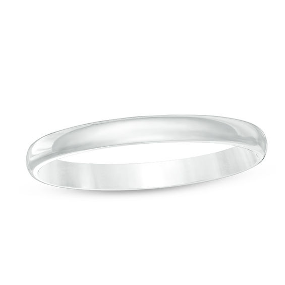 10k Solid White Gold 2mm Size 8 Plain Mens and Womens Wedding Band Ring 2 MM
