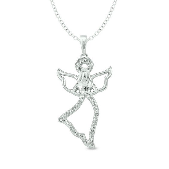 1 20 Ct T W Diamond Angel Pendant In Sterling Silver Zales - Vs Diamond Angel Pendant 1 20 Ct T W Diamond Angel Pendant In Sterling Silver Zales - Vs Diamond Angel Pendant