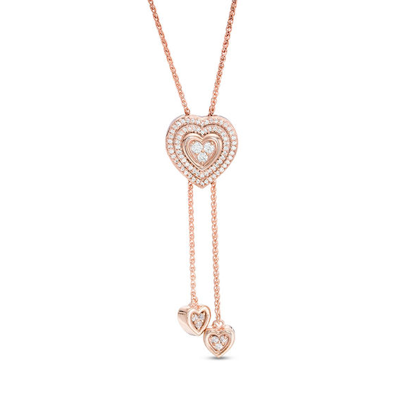 1/4 CT. T.W. Diamond Double Heart Frame 