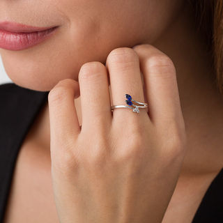 Blue sapphire deals engagement rings zales