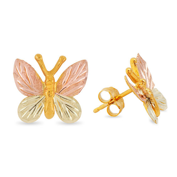 Butterfly earrings. Butterfly rose gold stainless steel small cut out earring