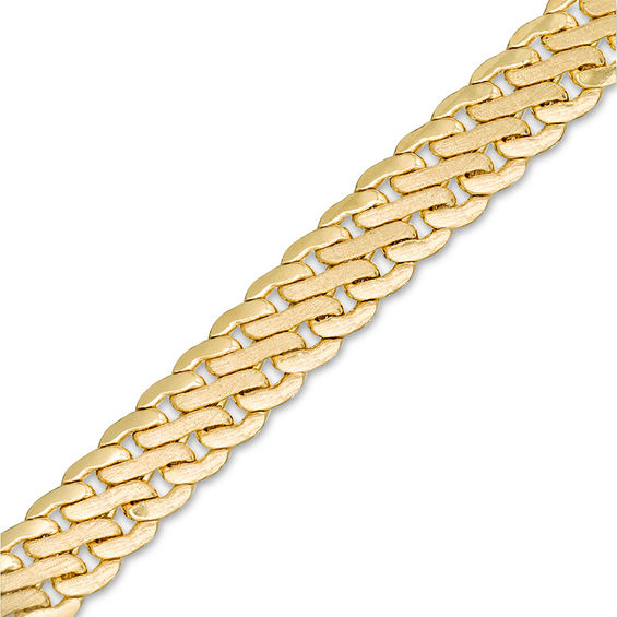 Made in Italy 080 Gauge Satin S-Link Chain Bracelet in 14K Gold - 7.5