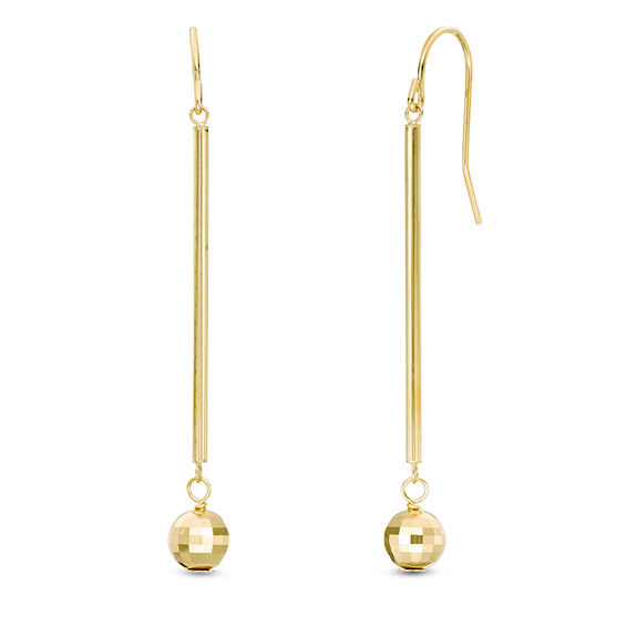 Black Spinel Stick Earrings Gold Vermeil Good Luck