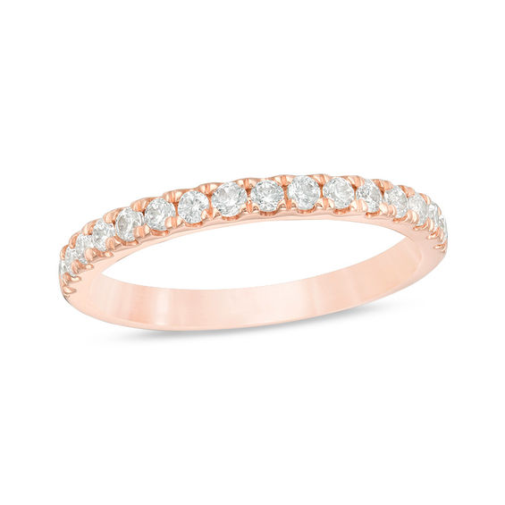 Diamond Wedding Band in 14K Pink Gold Size-8.75 G-H,I2-I3 1/10 cttw, Diamond Wedding Band in 14K Pink Gold Size-8.75 G-H,I2-I3 1/10 cttw,