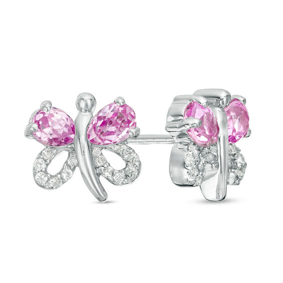 T400 Blue Purple Pink Butterfly Crystal Lever Back Stud Drop Earrings Gift for Women Girls 
