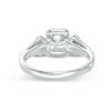 Thumbnail Image 3 of 1 CT. T.W. Certified Emerald-Cut Diamond Frame Past Present Future® Ornate Engagement Ring in 14K White Gold (I/I1)