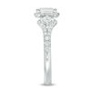 Thumbnail Image 6 of 1 CT. T.W. Certified Emerald-Cut Diamond Frame Past Present Future® Ornate Engagement Ring in 14K White Gold (I/I1)