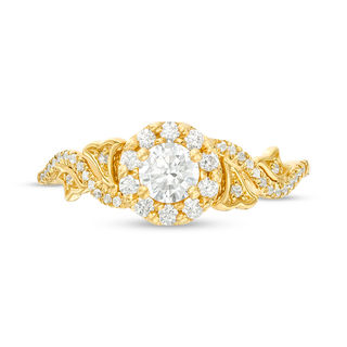 5/8 CT. TW Diamond Frame Bypass Filigree Engagement Ring in 14K Gold