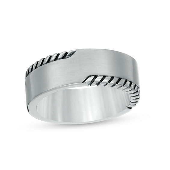 Titanium Notched & Grooved 8mm Satin Band Best Quality Free Gift Box Titanium Notched & Grooved 8mm Satin Band Best Quality Free Gift Box