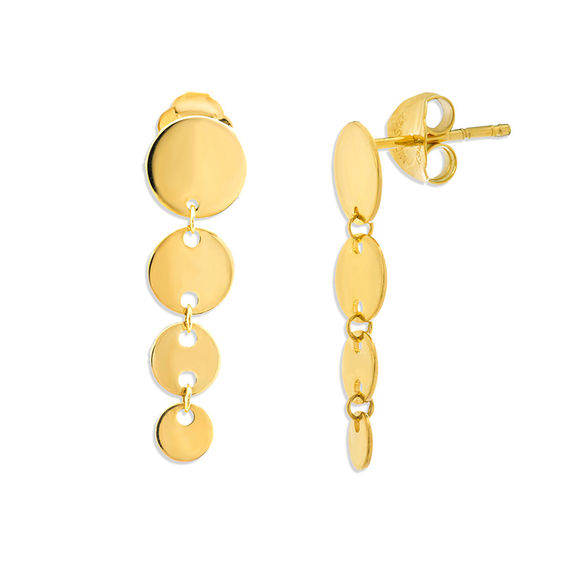 Graduated Disc Drop Earrings In 14k Gold Online Exclusives Graduated Disc Drop Earrings In 14k Gold