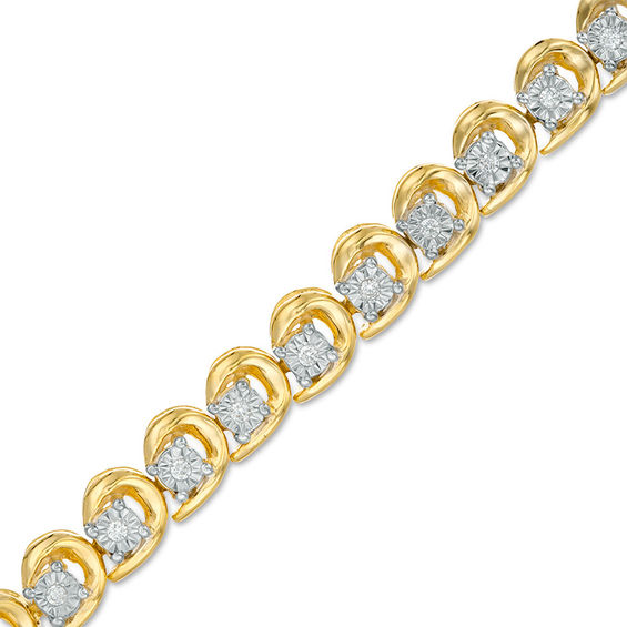 Fashion White Gold filled 3-Row Clear Yellow Crystal Tennis Bracelet jewelry 