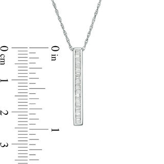 Baguette Diamond Vertical Bar Pendant 