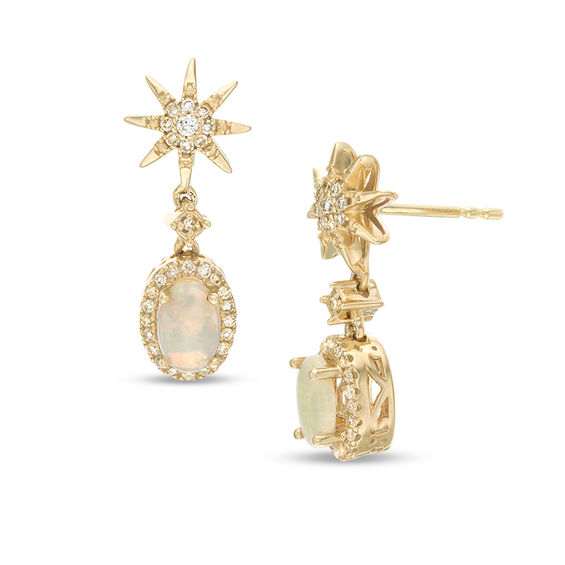 starburst drop diamond earrings