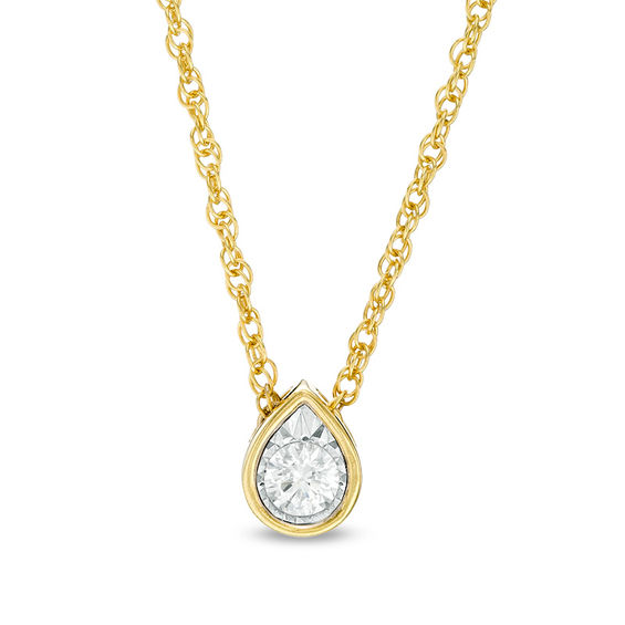 CT. Diamond Solitaire Teardrop Pendant 
