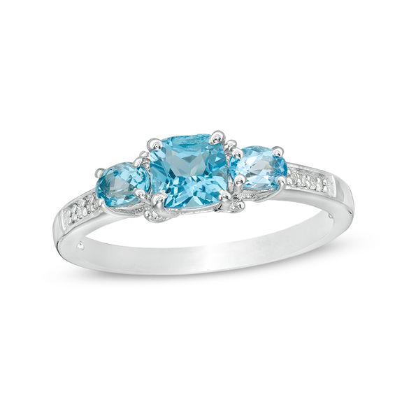 FB Jewels 11.88 Carat Genuine Blue Topaz and White Topaz 925 Sterling Silver Birthstone Ring FB Jewels 11.88 Carat Genuine Blue Topaz and White Topaz 925 Sterling Silver Birthstone Ring