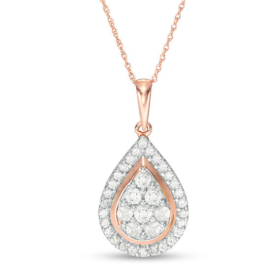 dnswez 18K Rose Gold Plated Teardrop Pear Shape Cubic Zirconia Pendent Necklace 16+2 Extender dnswez 18K Rose Gold Plated Teardrop Pear Shape Cubic Zirconia Pendent Necklace 16+2 Extender