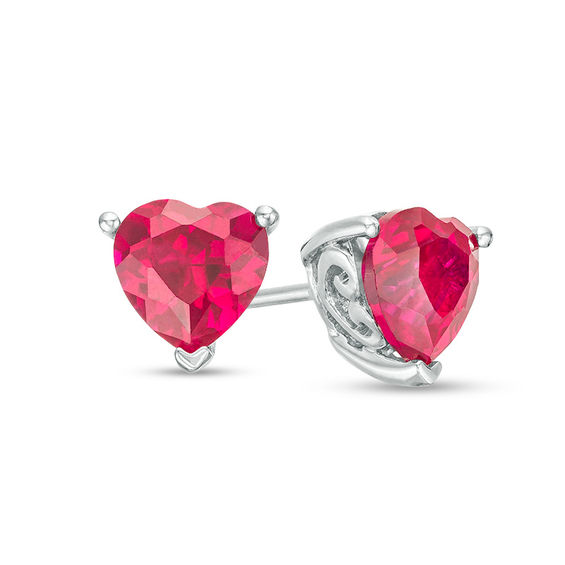 Gem Stone King 4.00 Ct Oval Red Created Ruby 18K Yellow Gold Plated Silver Dangle Earrings 