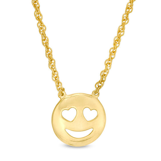 Smiley Face with Heart-Eyes Necklace in 