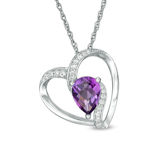 Curvy designed with pear-cut Amethyst Blue fire opal sterling silver pendant necklace