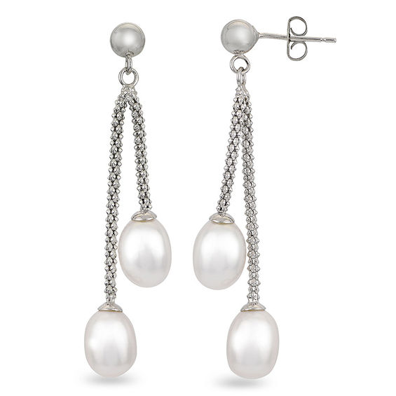 White Baroque Earrings Large Baroque Pearl Dangle Earrings Gift for Her. Abstract Sheet Metal Earrings