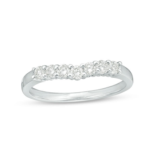 platinum chevron wedding band