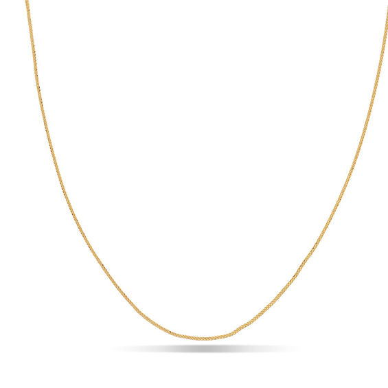 14K Two Tone Gold Devil Charm Pendant with 0.9mm Wheat Chain Necklace