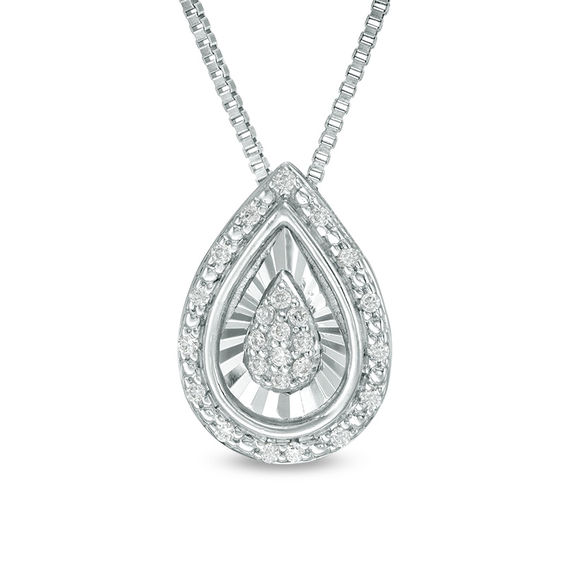 1/10 CT. T.W. Diamond Teardrop Pendant 