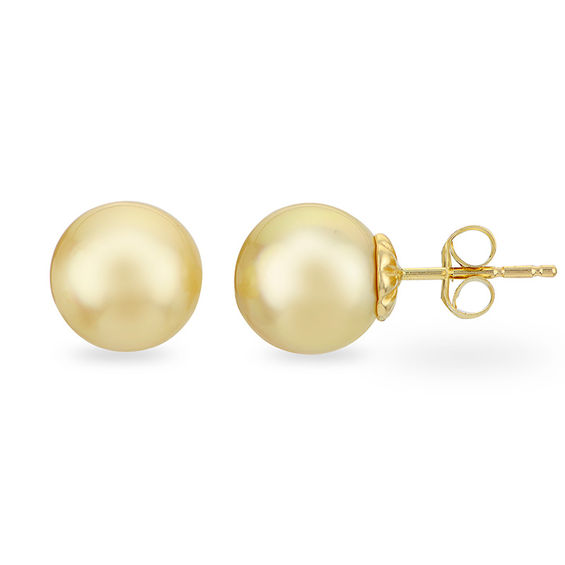 Huge BEAUTIFUL GOLDEN South Sea Shell Pearl Gold 8 10 12 14 16mm earring 