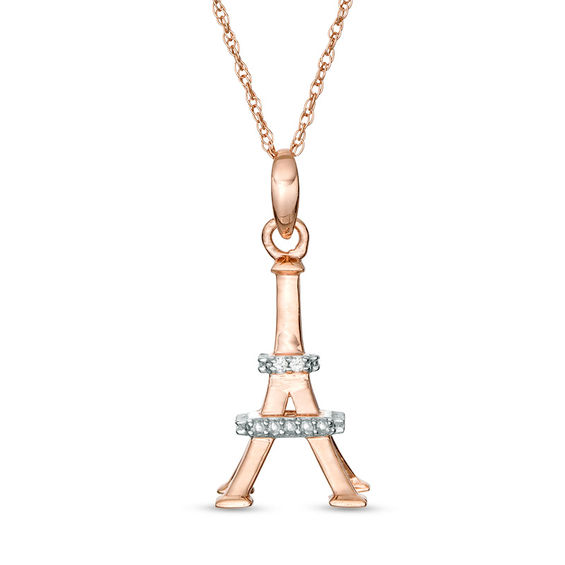Diamond Accent Eiffel Tower Pendant in 