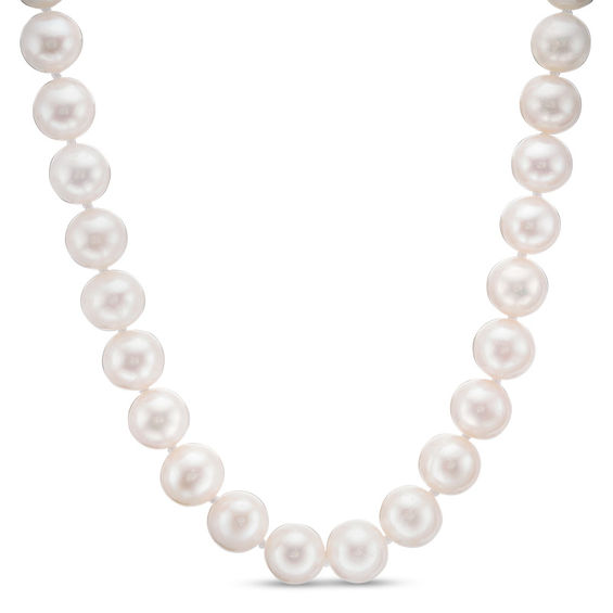 Vics Fine Jewelry Freshwater White & Brown Flat Pearl Necklace with Sterling Silver Clasp 